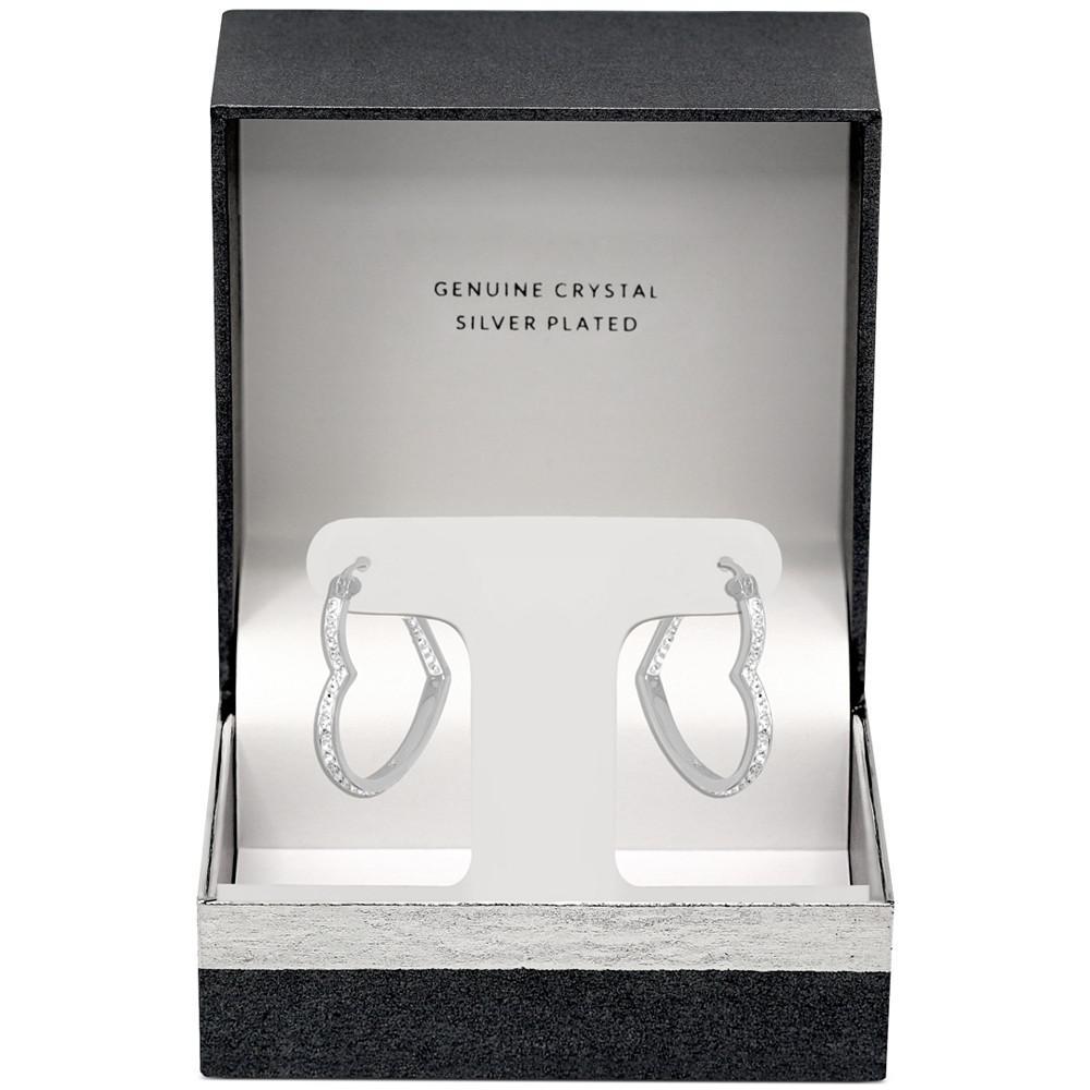 商品Essentials|Crystal Heart Hoop Earrings in Silver-Plate,价格¥186,第5张图片详细描述