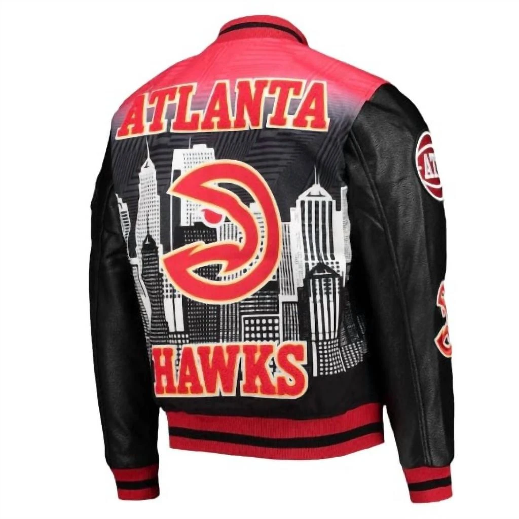 商品Pro Standard|Men's Atlanta Hawks Intervarsity Jacket In Black/red,价格¥1271,第5张图片详细描述