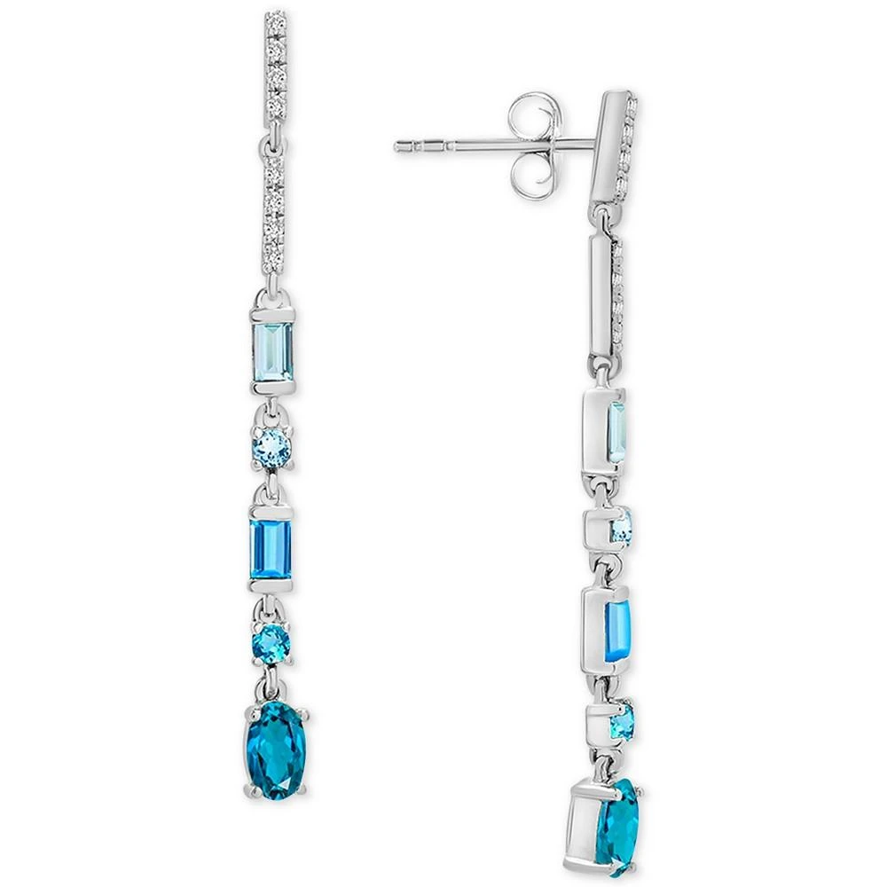 商品Macy's|Multi-Topaz Linear Drop Earrings (1-3/8 ct. t.w.) in 14k White Gold,价格¥7285,第3张图片详细描述