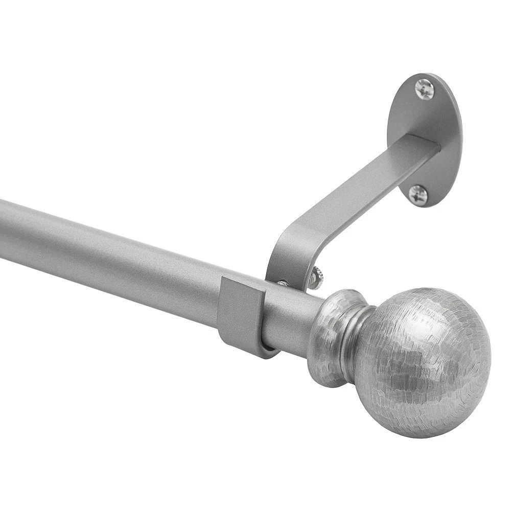 Farmhouse Adjustable Curtain Rod with Hammered Ball Finials, 48"-86" 商品