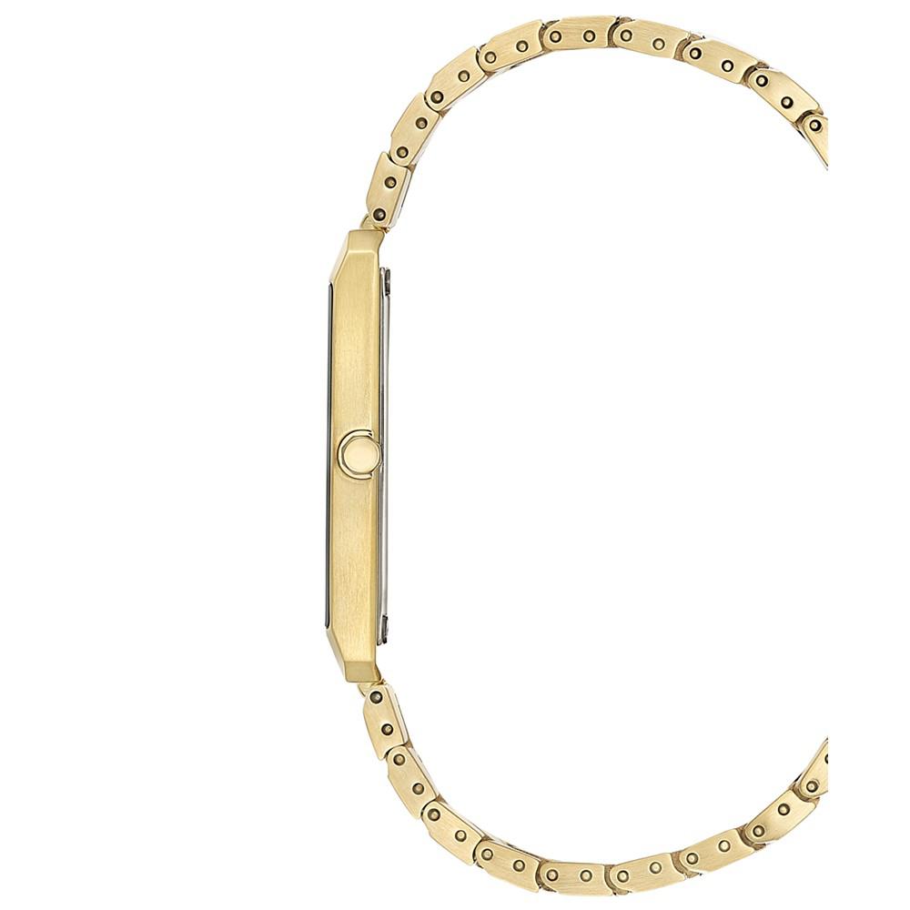 Eco-Drive Unisex Stiletto Gold-Tone Stainless Steel Bracelet Watch 28x38mm商品第5张图片规格展示