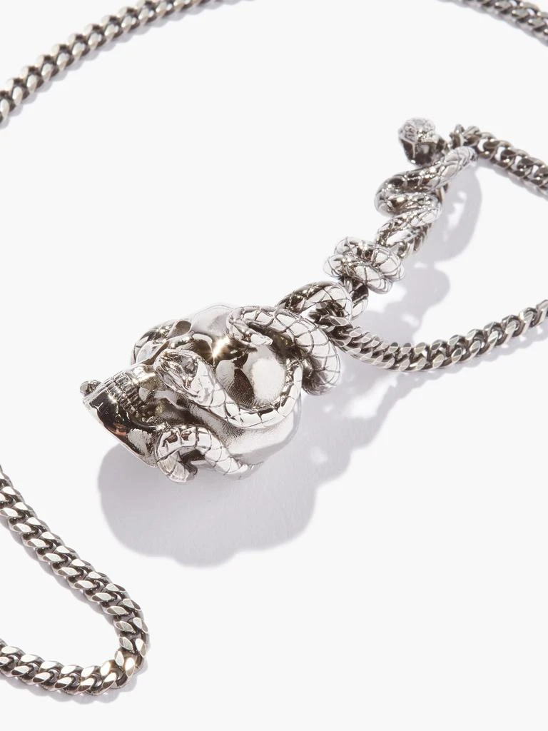 商品Alexander McQueen|Skull and snake pendant necklace,价格¥3529,第3张图片详细描述