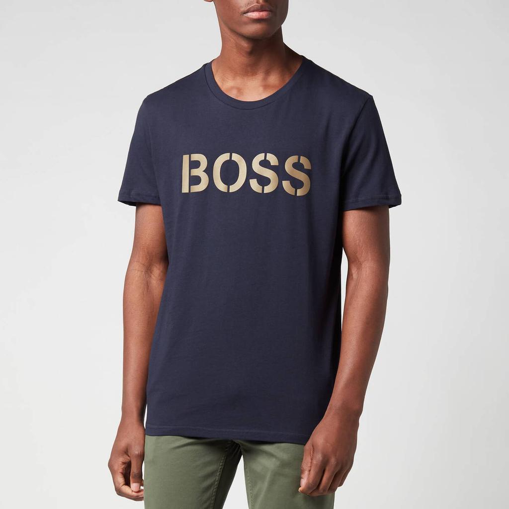  Hugo Boss 男士徽标logo海军蓝 T 恤商品第1张图片规格展示