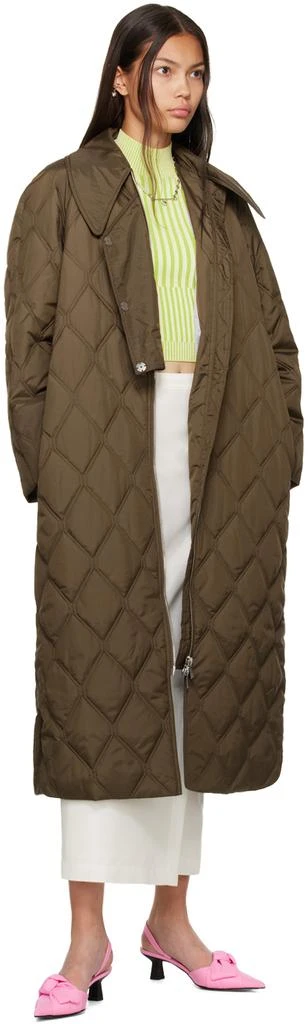商品Ganni|Brown Quilted Coat,价格¥2992,第4张图片详细描述