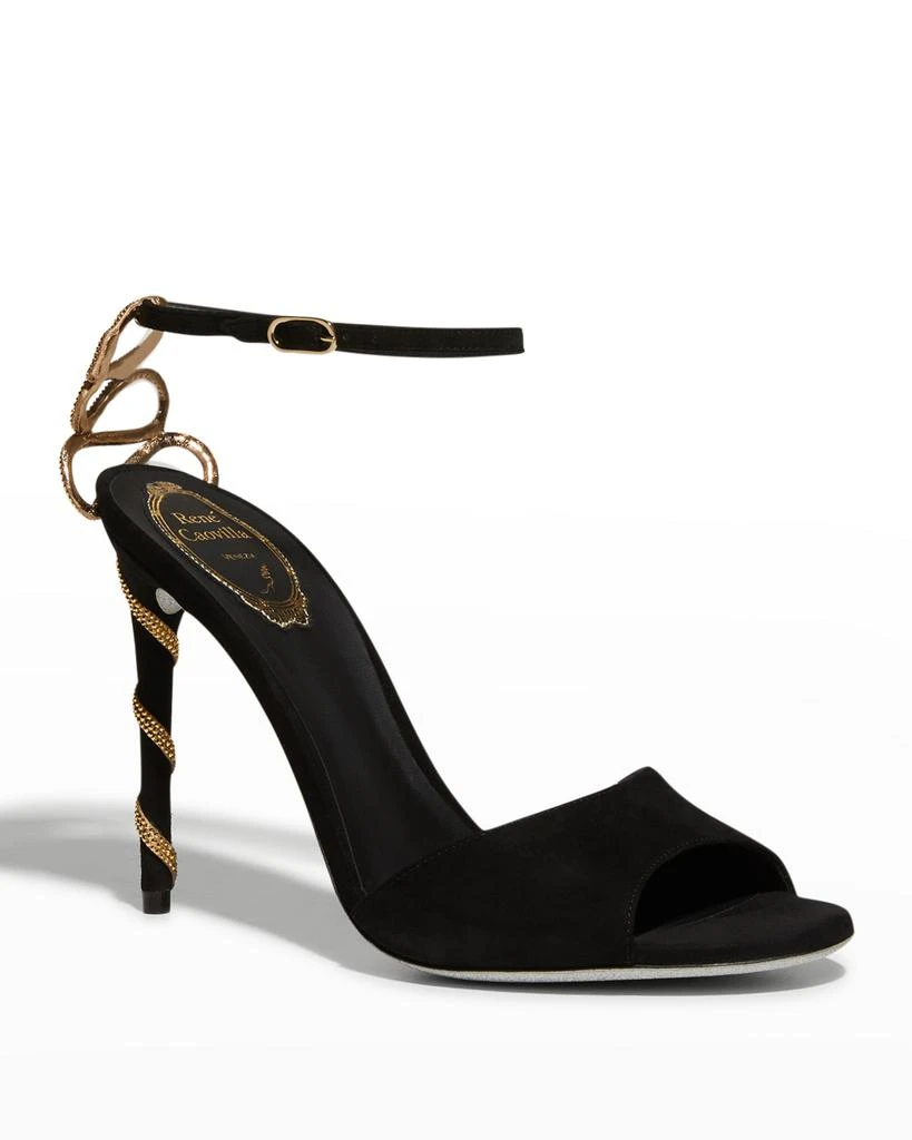 商品Rene Caovilla|Satin Embellished Snake Sandals,价格¥10240,第2张图片详细描述