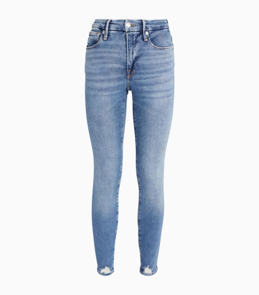 Deep V Yoke Good Legs High-Rise Skinny Jeans商品第1张图片规格展示