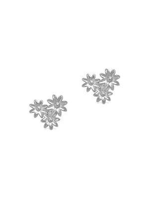商品Sterling Forever|Silvertone Multi-Flower Stud Earrings,价格¥229,第4张图片详细描述
