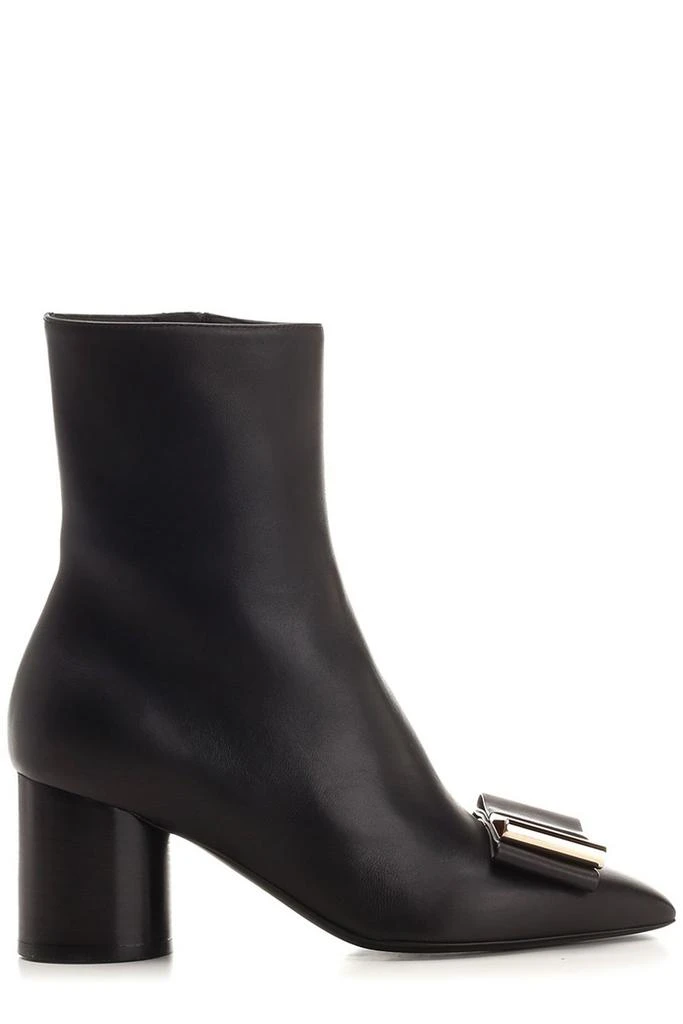 商品Salvatore Ferragamo|Salvatore Ferragamo Bow-Detailed Side-Zip Ankle Boots,价格¥6677-¥7122,第1张图片