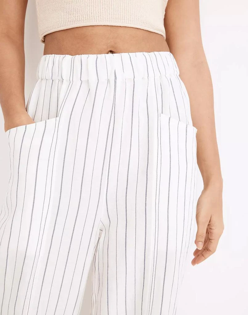 商品Madewell|Linen-Blend Pull-On High-Rise Wide-Leg Pants in Stripe,价格¥632,第4张图片详细描述