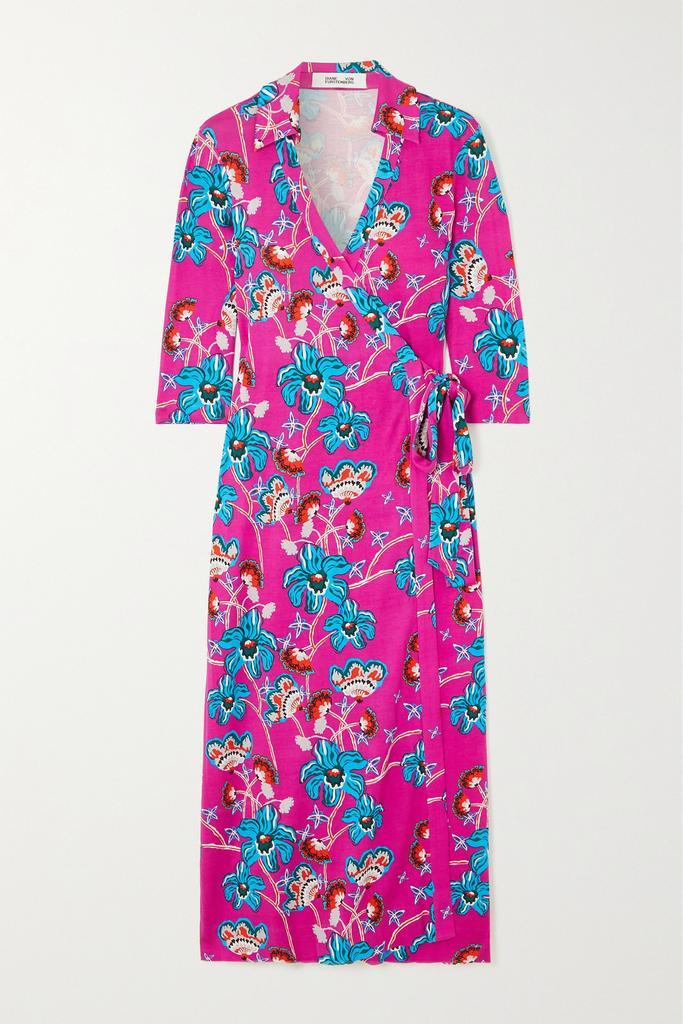 商品Diane von Furstenberg|Abigail 花卉印花真丝平纹布裹身连衣裙,价格¥7449,第1张图片