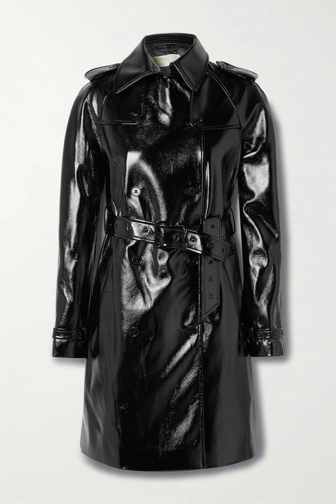 商品Michael Kors|配腰带褶皱人造漆皮风衣,价格¥2471,第1张图片