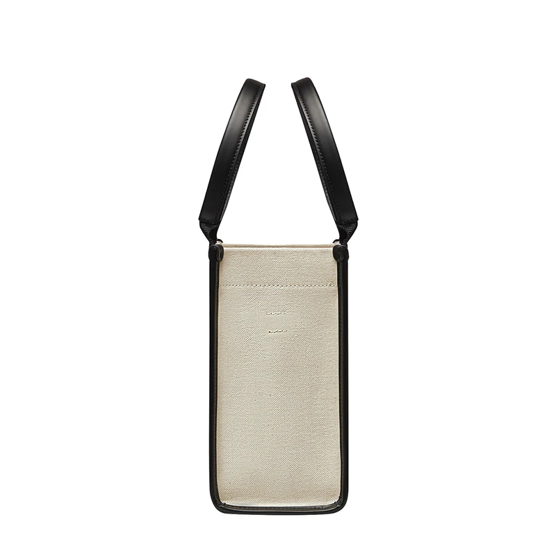 Balenciaga/巴黎世家 春夏新款 HARDWARE系列 女士小号浅米色/黑色棉质帆布徽标金属肩带手提斜挎单肩包6714022HHAM9260 商品