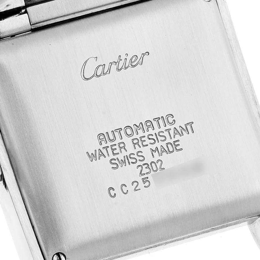 Cartier Silver 18k Yellow Gold And Stainless Steel Tank Francaise W51005Q4 Automatic Men's Wristwatch 28 mm商品第5张图片规格展示