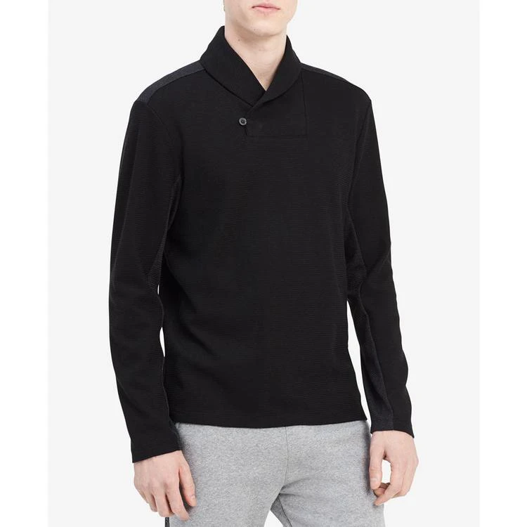 商品Calvin Klein|Men's Shawl Neck Jacquard Sweater,价格¥159,第2张图片详细描述