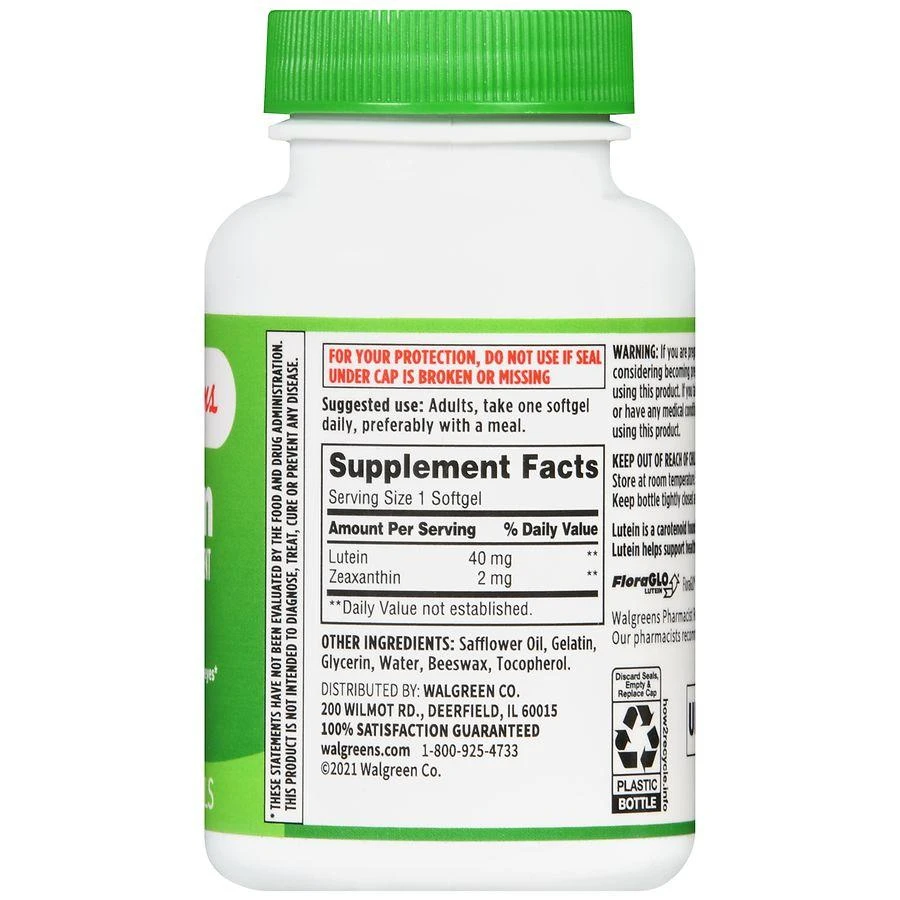 商品Walgreens|Lutein 40 mg Softgels (30 days),价格¥182,第4张图片详细描述