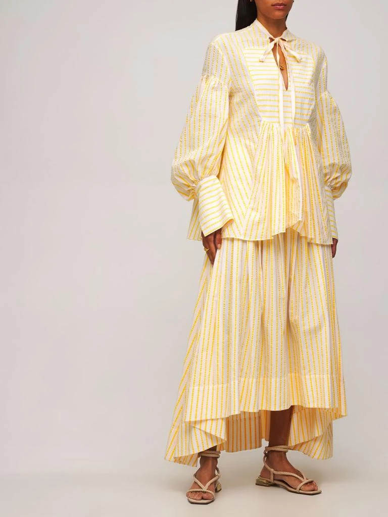商品Rosie Assoulin|Ulle Cotton Poplin Striped Midi Skirt,价格¥1656,第1张图片详细描述