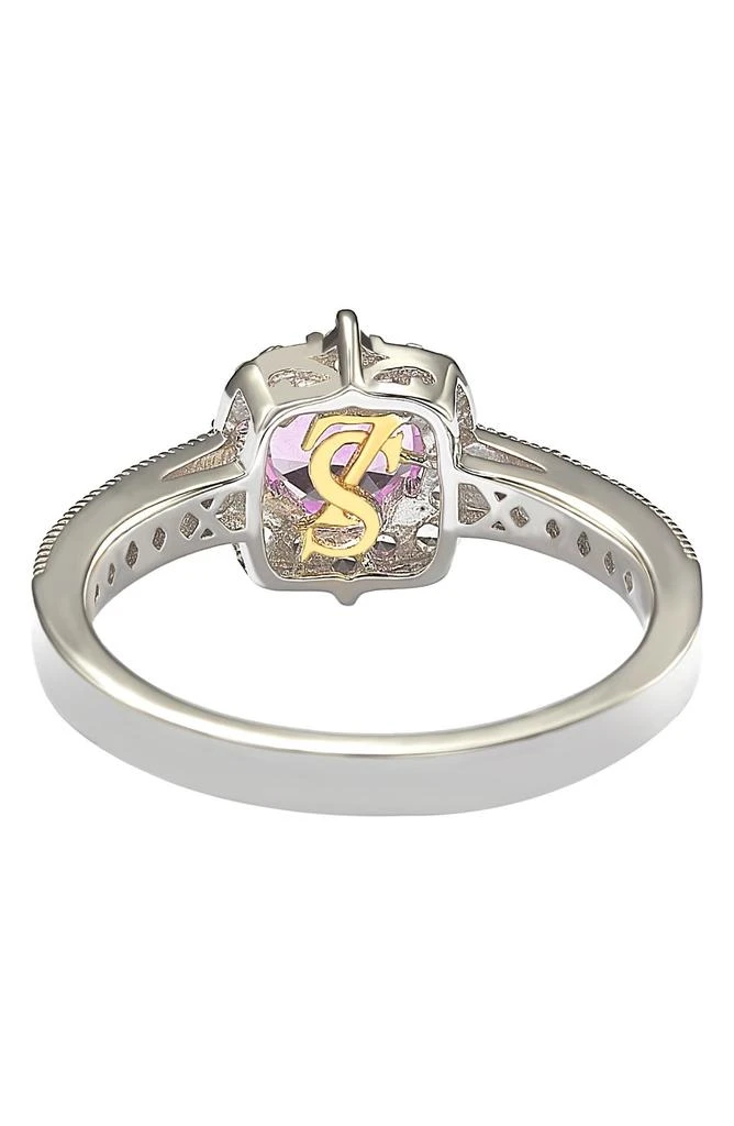 商品Suzy Levian|Pink Sapphire & Diamond Halo Ring,价格¥1980,第2张图片详细描述