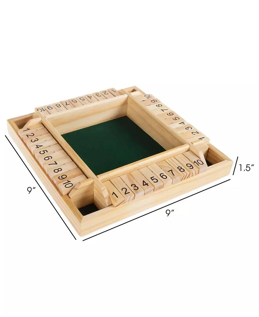 商品Trademark Global|Hey Play Shut The Box Game - Classic 10 Number Wooden Set With Dice Included-Old Fashioned, 4 Player Thinking Strategy Game For Adults And Children,价格¥201,第2张图片详细描述