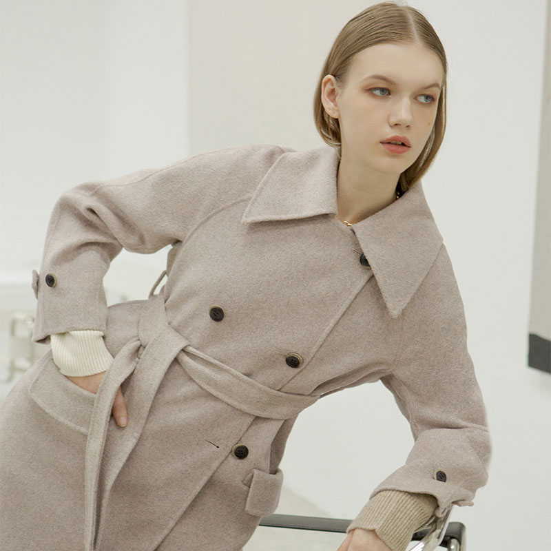 Enola Wool Coat - Oatmeal | Enola羊毛大衣 - 燕麦色商品第3张图片规格展示