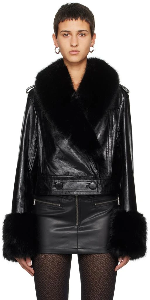 商品STAND STUDIO|Black Rosalyn Faux-Leather Jacket,价格¥3318,第1张图片