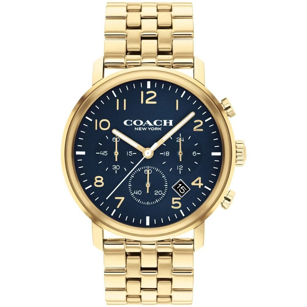 商品Coach|Men's Harrison Gold-Tone Bracelet Watch 42mm,价格¥1831,第1张图片