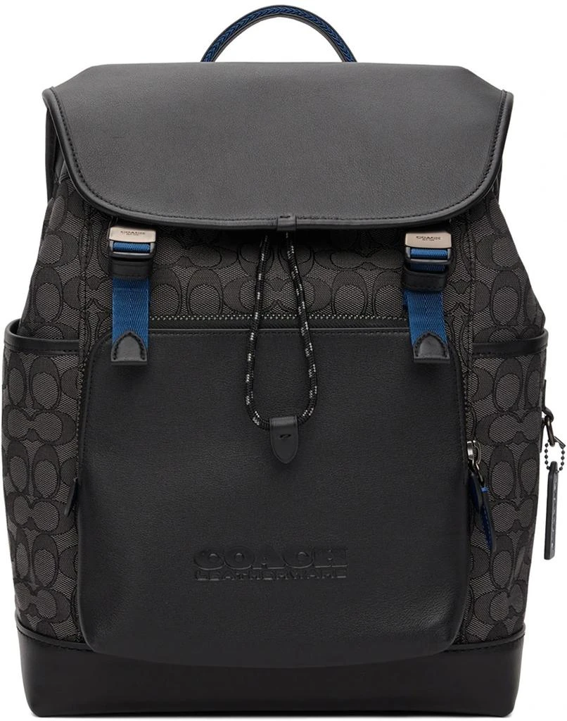 商品Coach|Coach Mens Signature Jacquard League Flap Backpack,价格¥2191,第1张图片