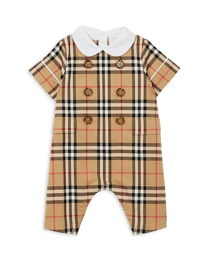 商品Burberry|Unisex Check Stretch Cotton Playsuit - Baby,价格¥3065,第1张图片