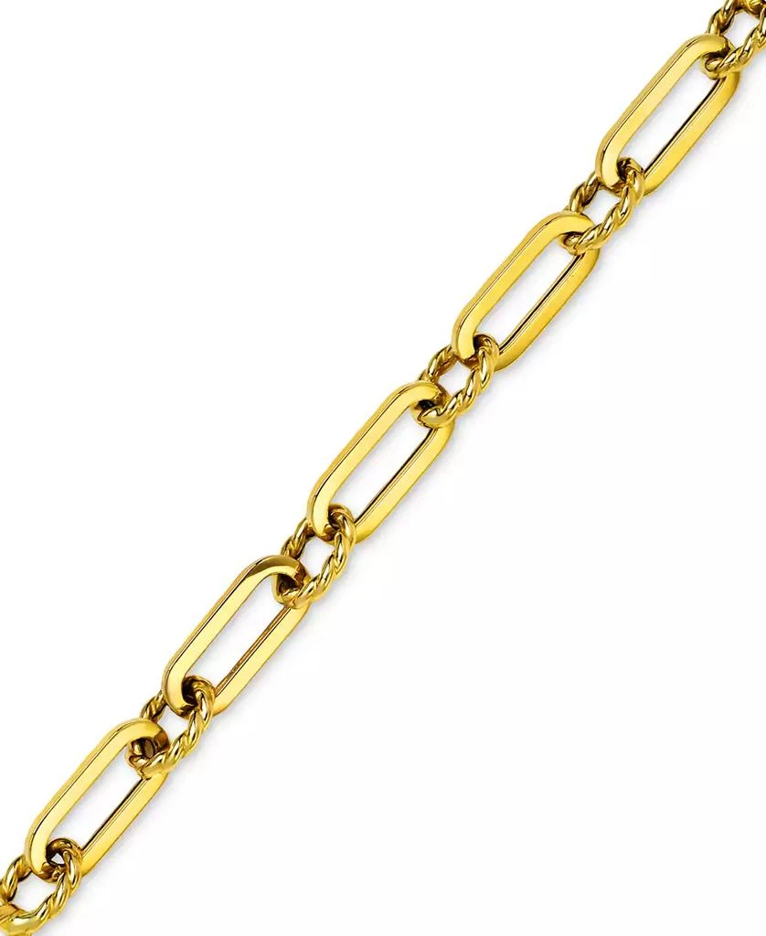 商品Italian Gold|Polished & Twist Paperclip Link Chain Bracelet in 14k Gold,价格¥3672,第3张图片详细描述