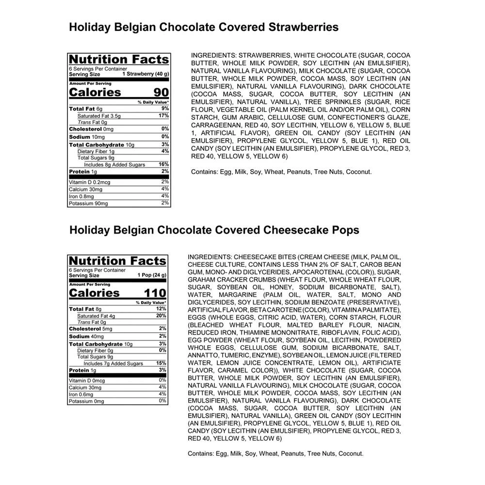 商品Chocolate Covered Company|Holiday Belgian Chocolate Strawberries and Cheesecake Pops - 12 Pc,价格¥419,第4张图片详细描述