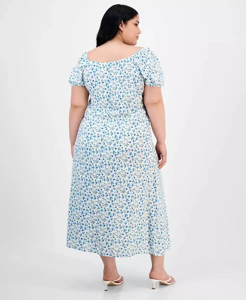 商品Absolutely Famous|Trendy Plus Size Puffed-Sleeve Dress,价格¥312,第5张图片详细描述