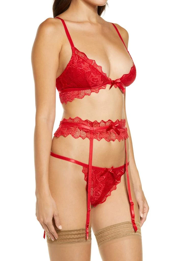 商品Oh La La Cheri|Lace Bralette, G-String & Garter Belt Set,价格¥167,第3张图片详细描述