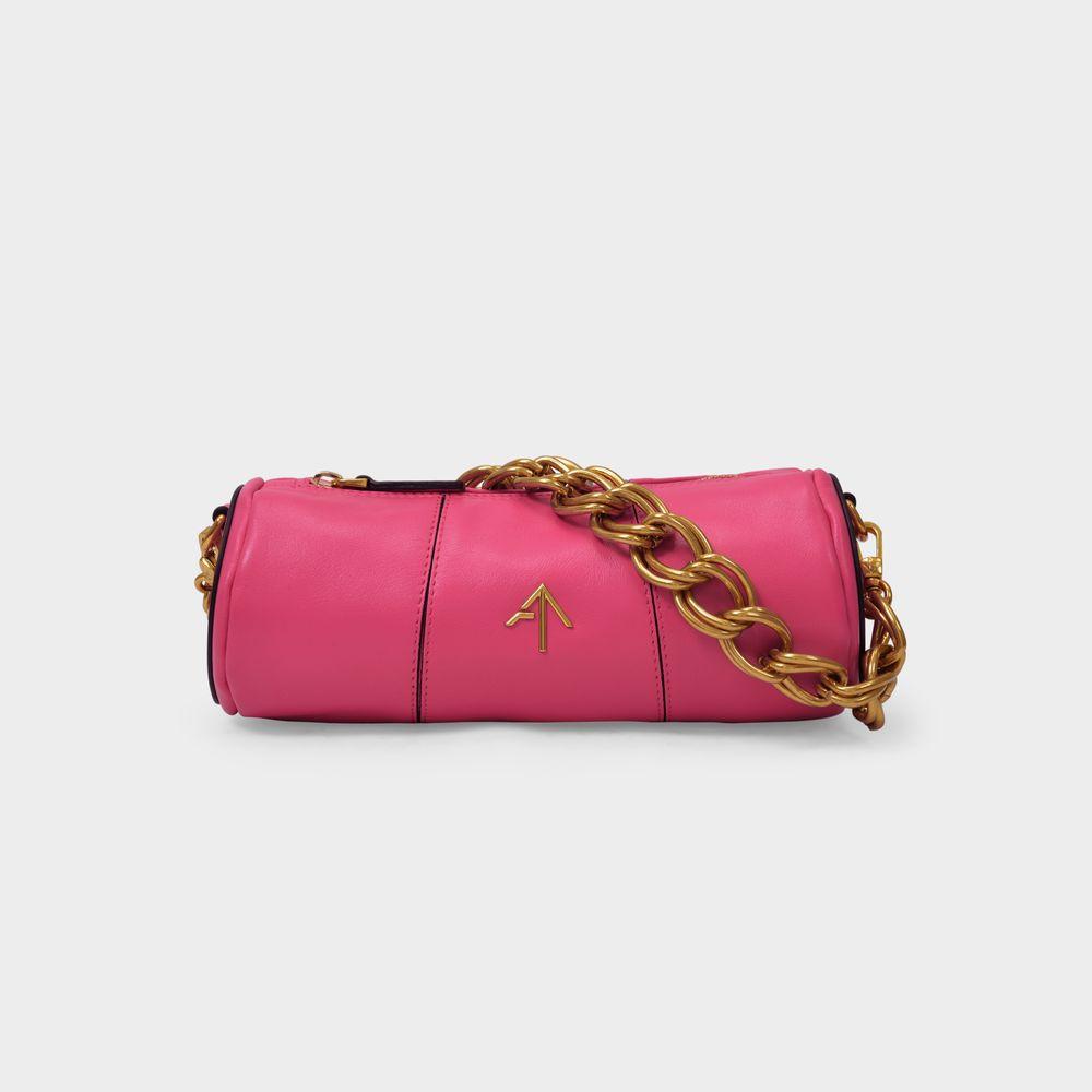 Mini Cylinder Bag in Pink Leather商品第1张图片规格展示