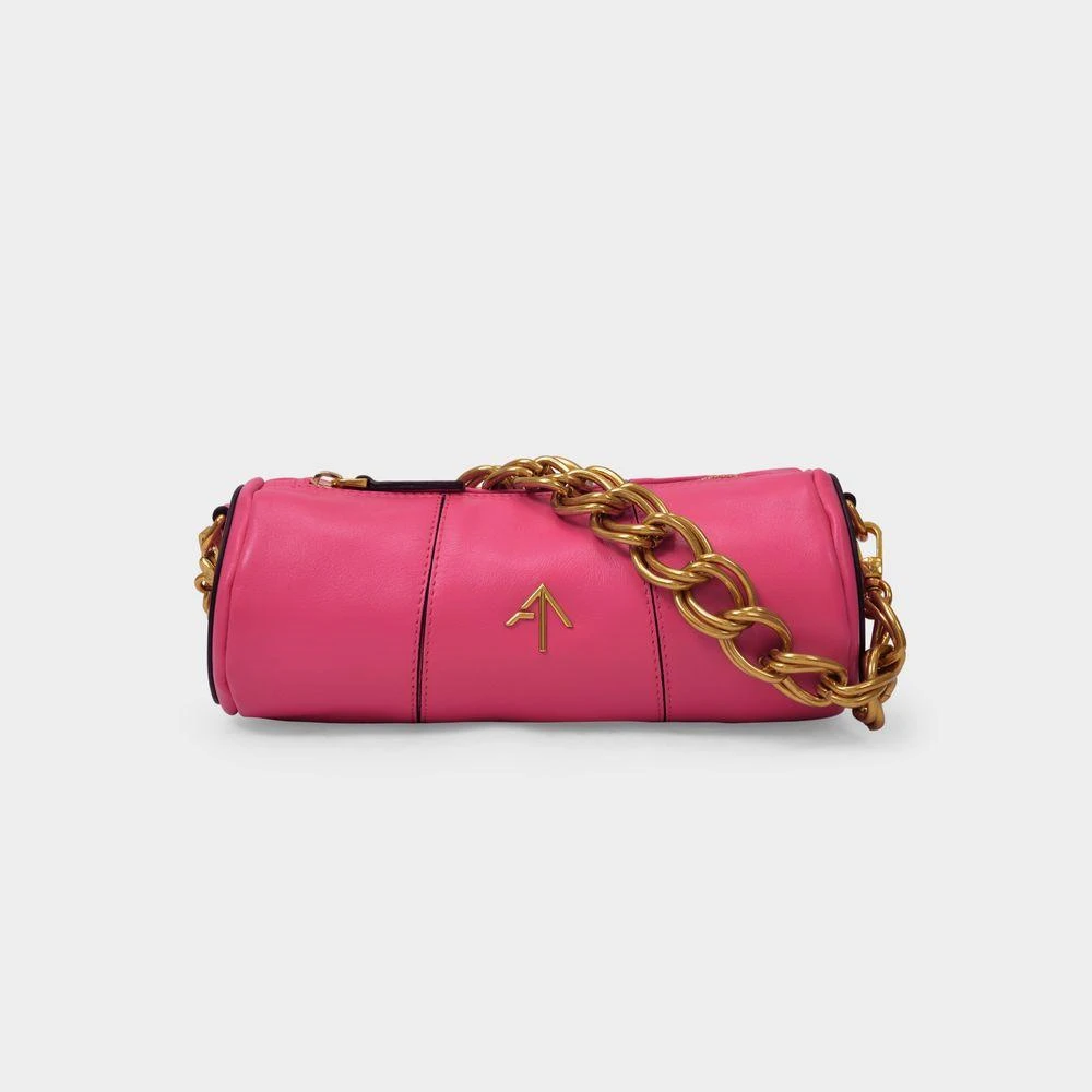 商品Manu Atelier|Mini Cylinder Bag in Pink Leather,价格¥2898,第1张图片