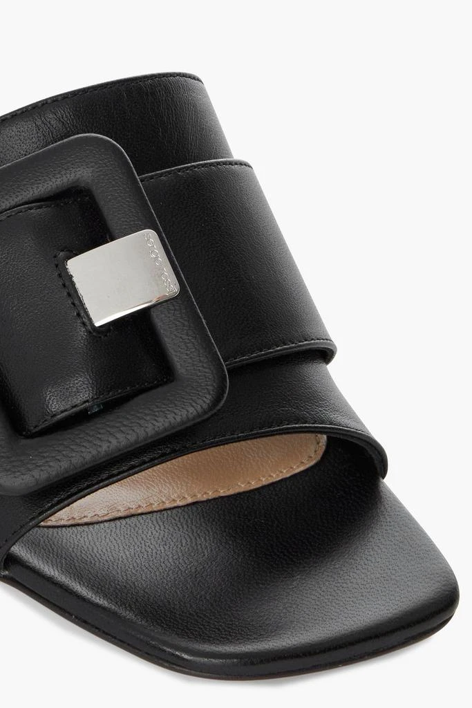 商品Sergio Rossi|Buckle-embellished leather mules,价格¥1489,第4张图片详细描述