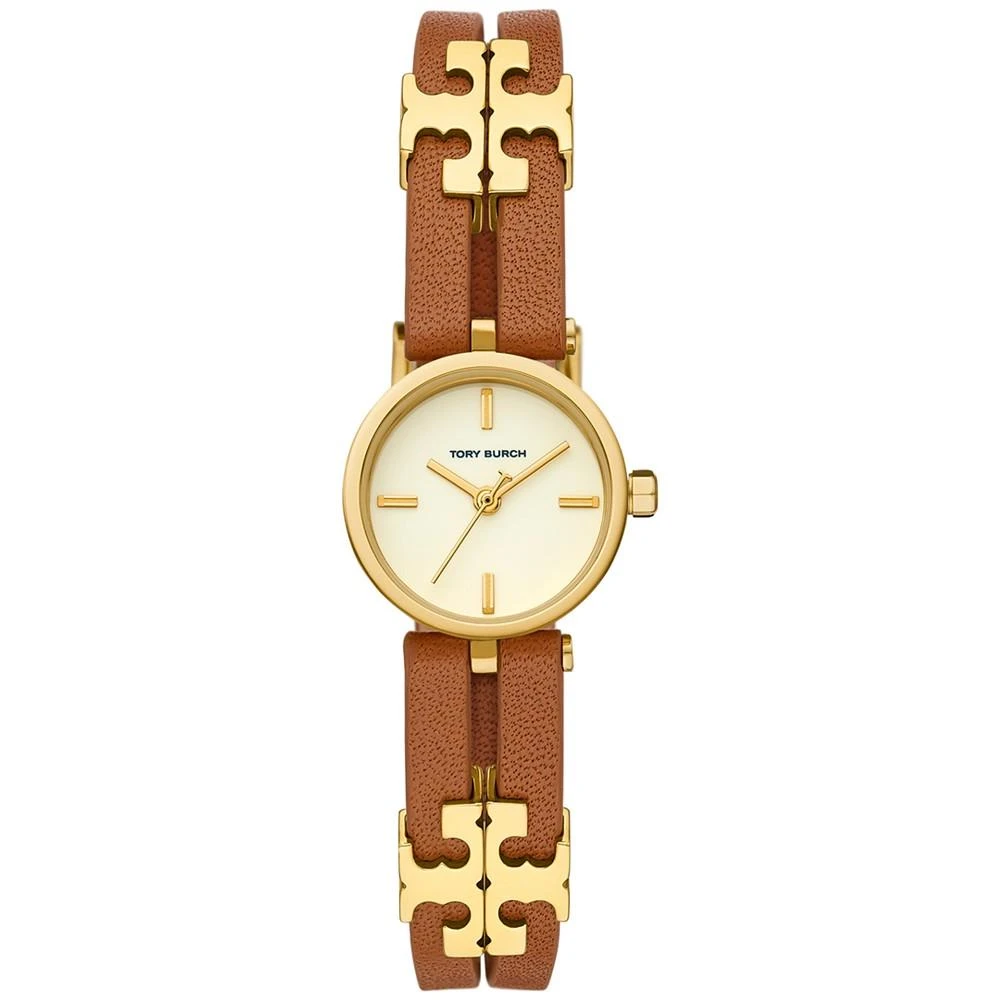 商品Tory Burch|Women's Gold-Tone Logo Brown Leather Strap Watch 22mm,价格¥1690,第1张图片
