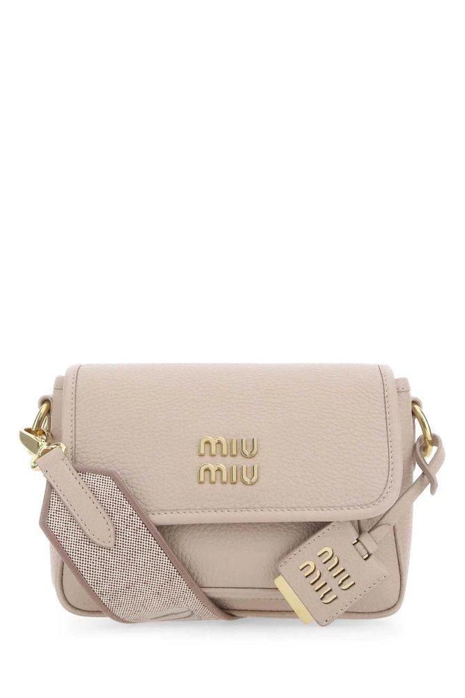 商品Miu Miu|Miu Miu Logo Plaque Fold-Over Shoulder Bag,价格¥8886,第1张图片