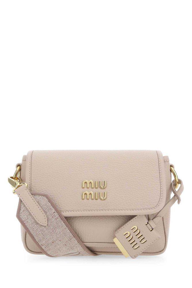 商品Miu Miu|Miu Miu Logo Plaque Fold-Over Shoulder Bag,价格¥9528,第1张图片