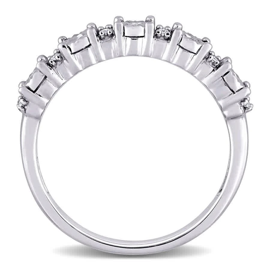 商品Amour|10k White Gold 1/10 CT TDW Diamond Eternity Ring,价格¥2444,第3张图片详细描述