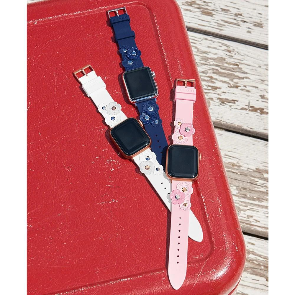 商品Coach|Women's Tea Rose Blush Rubber 38/40/41mm Apple Watch Band,价格¥702,第4张图片详细描述