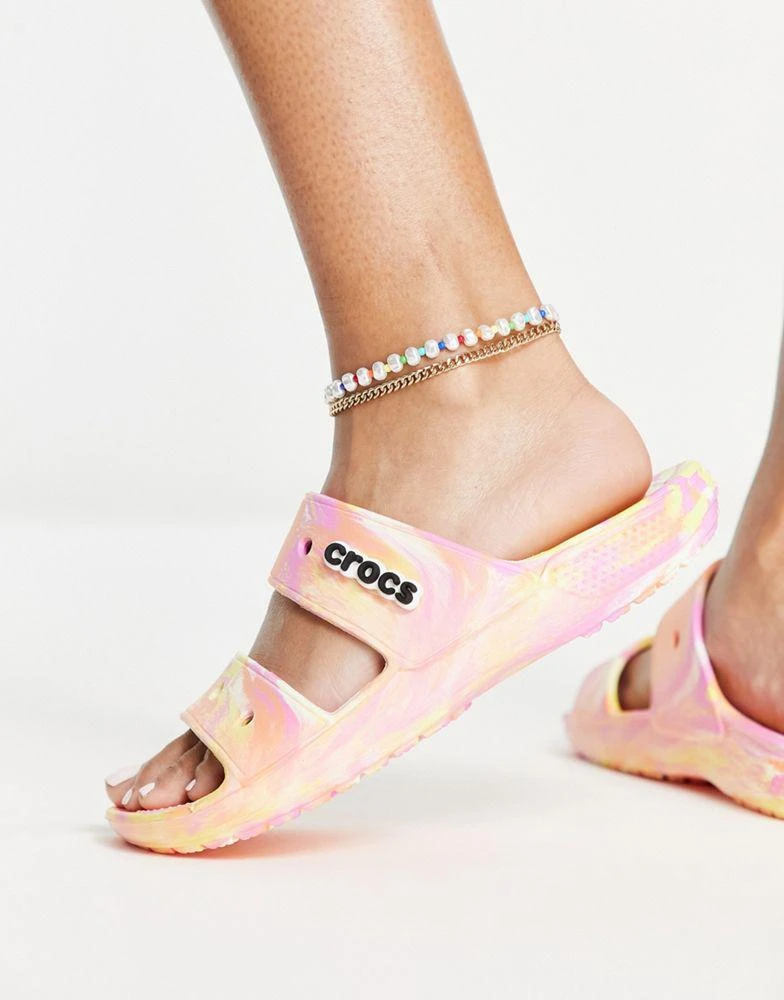 商品Crocs|Crocs classic sandals in papaya marble,价格¥302,第1张图片