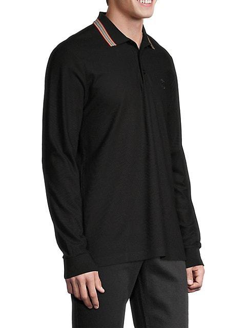 商品Burberry|Pierson Long-Sleeved Polo Shirt,价格¥3846,第6张图片详细描述