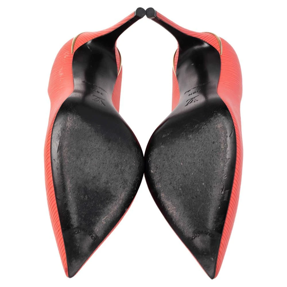 Louis Vuitton Orange Epi Leather Eyeline Pointed Toe Pumps Size 38.5 商品