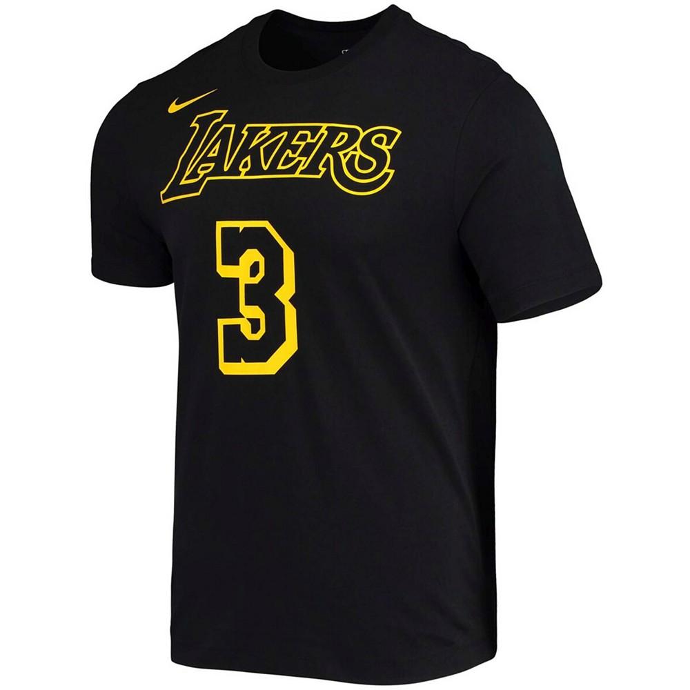 Men's Anthony Davis Black Los Angeles Lakers Name and Number Mamba T-shirt商品第3张图片规格展示