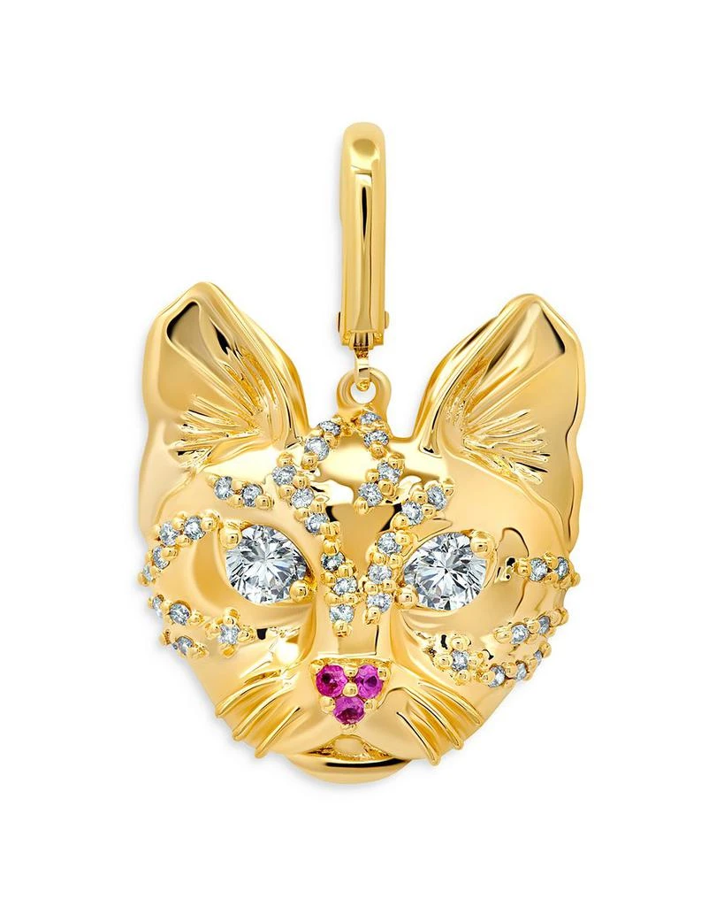 商品Graziela Gems|14K Yellow Gold Champagne Diamond & Pink Sapphire Ocelot Pendant,价格¥22050,第1张图片详细描述
