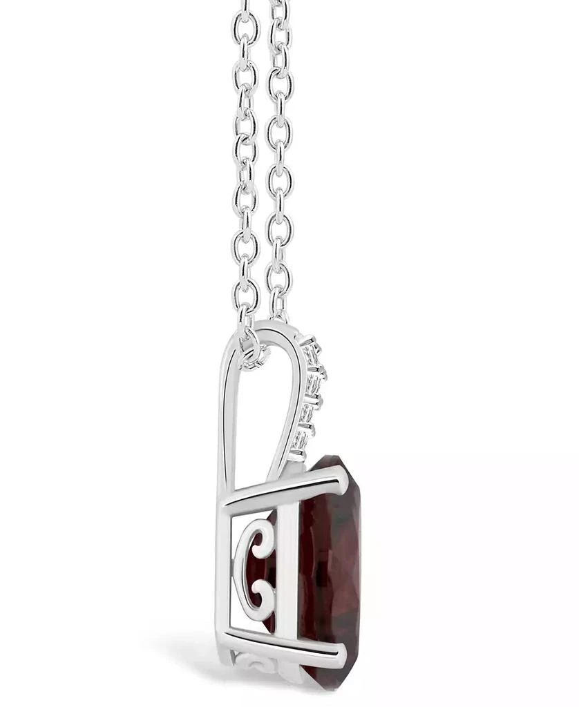 商品Macy's|Women's Garnet (3-1/10 ct.t.w.) and Diamond Accent Pendant Necklace in Sterling Silver,价格¥3450,第2张图片详细描述