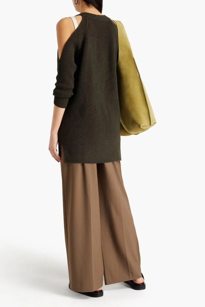 商品Michelle Mason|Cold-shoulder ribbed wool and cashmere-blend sweater,价格¥871,第1张图片