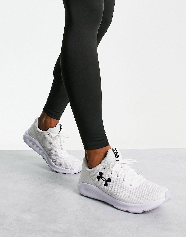 商品Under Armour|Under Armour Running Charged Pursuit 3 trainers in white,价格¥455,第6张图片详细描述