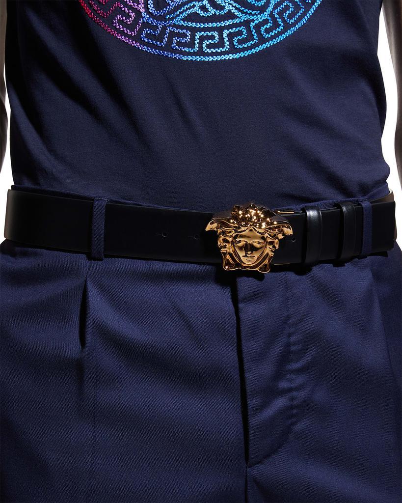 商品Versace|Men's Greca/Medusa Leather Belt,价格¥2977,第4张图片详细描述