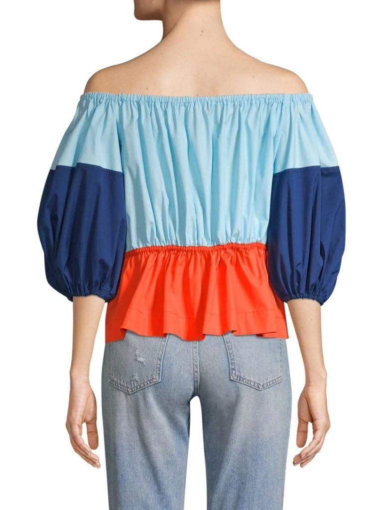 商品Staud|Juillet Colorblock Peasant Top,价格¥483,第4张图片详细描述