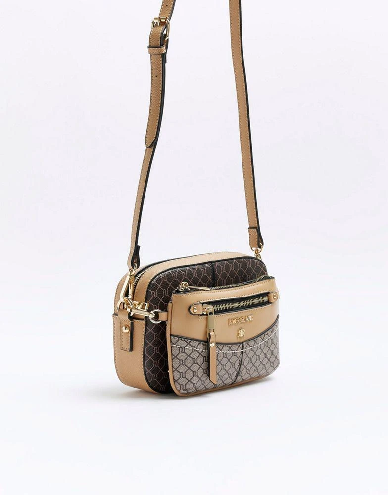 商品River Island|River Island Monogram small cross body bag in brown,价格¥369,第2张图片详细描述